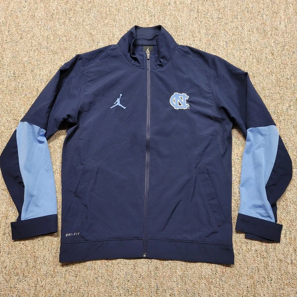 Jordan‎ UNC Tar Heels Tracksuit Men Small Navy Blue Dri-FIT Warmup Jacket Pants